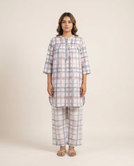 Kaza Co Ord Set- White Checks