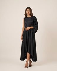 Sarah Black Half Shoulder Dress RTS