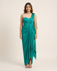 Naya Drape Dress- Green RTS