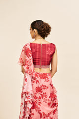 Mishika drape saree set_ Red