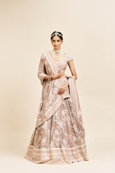 Pragya lehenga set with dupatta_ Neutral beige