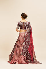 Niha Lehenga Set with Dupatta - Maroon RTS