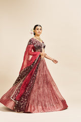 Niha Lehenga Set with Dupatta - Maroon RTS