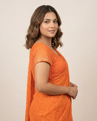 Karol Saree Set- Orange
