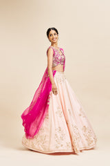 Anjala Lehenga Set with Dupatta - Magenta
