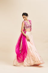 Anjala Lehenga Set with Dupatta - Magenta