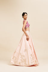 Anjala Lehenga Set with Dupatta - Magenta