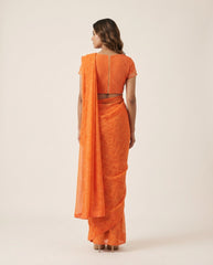 Karol Saree Set- Orange