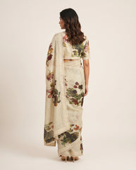 Blushbreeze Olive Green Saree with Blouse