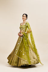 Viha Lehenga Set with Dupatta - Green RTS