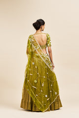 Viha Lehenga Set with Dupatta - Green RTS