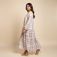 Aina Dress- White Checks