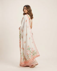 Softshell Ivory Saree with Blouse
