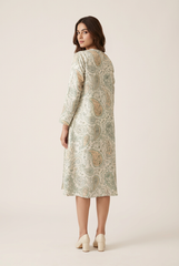 Iza Dress with Cape- Green