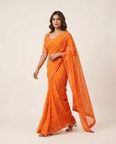 Karol Saree Set- Orange
