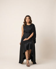 Sarah Black Half Shoulder Dress RTS