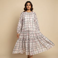 Aina Dress- White Checks