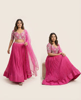 Zena Lehenga Set- Hot Pink