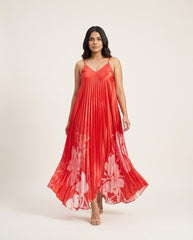 Red Floral Spaghetti Dress RTS