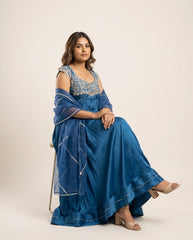Venus Blue Anarkali with Dupatta RTS