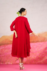 Nora Dress With Jacket - Red