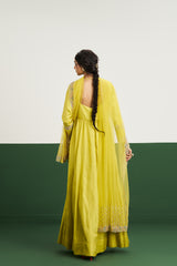Sarah Dress with Dupatta - Yellow