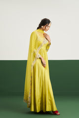 Sarah Dress with Dupatta - Yellow
