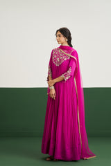 Rachel Dress with Dupatta - Magentha RTS