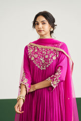 Rachel Dress with Dupatta - Magentha RTS