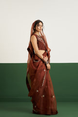 Alyssa Saree Set - Brown RTS