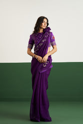 Natalie Saree Set - Purple