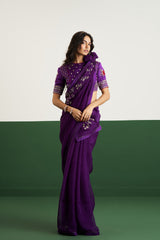 Natalie Saree Set - Purple