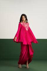 Bibi Top with Skirt - Hot pink RTS