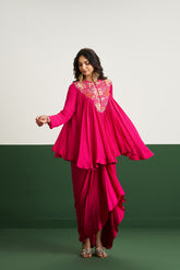 Bibi Top with Skirt - Hot pink