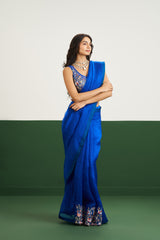 Molly Saree Set - Cobalt Blue