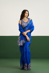 Molly Saree Set - Cobalt Blue