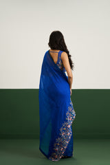 Molly Saree Set - Cobalt Blue