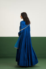 Rachel Dress with Dupatta - Peacock blue
