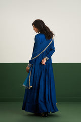 Rachel Dress with Dupatta - Peacock blue