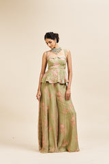 Nayira peplum set_ Green