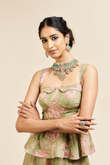 Nayira peplum set_ Green