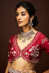 Yara Lehenga set with Dupatta - Maroon RTS