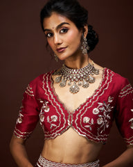 Yara Lehenga set with Dupatta - Maroon RTS