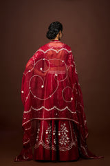 Yara Lehenga set with Dupatta - Maroon RTS