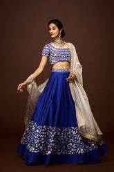 Leena lehenga set with dupatta - Blue