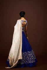 Leena lehenga set with dupatta - Blue RTS