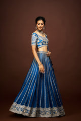 Mika lehenga set with dupatta - Peacock Blue