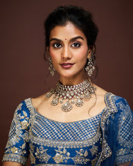 Mika lehenga set with dupatta - Peacock Blue