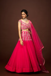 Idaya lehenga set with dupatta - Pink