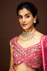 Idaya lehenga set with dupatta - Pink RTS